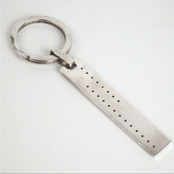 Gucci Silver Perforated Key Holder - Picture 1 of 5